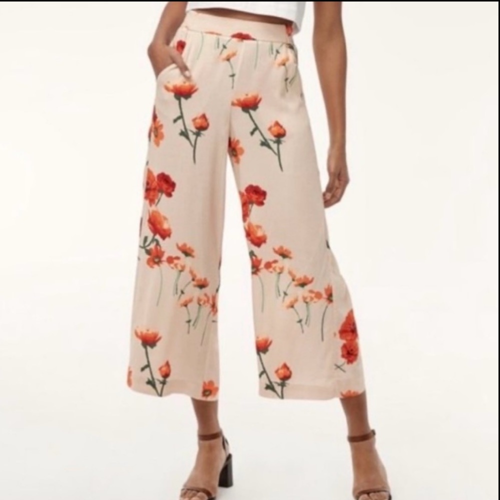 Aritzia Wilfred Wide Leg Floral Pants